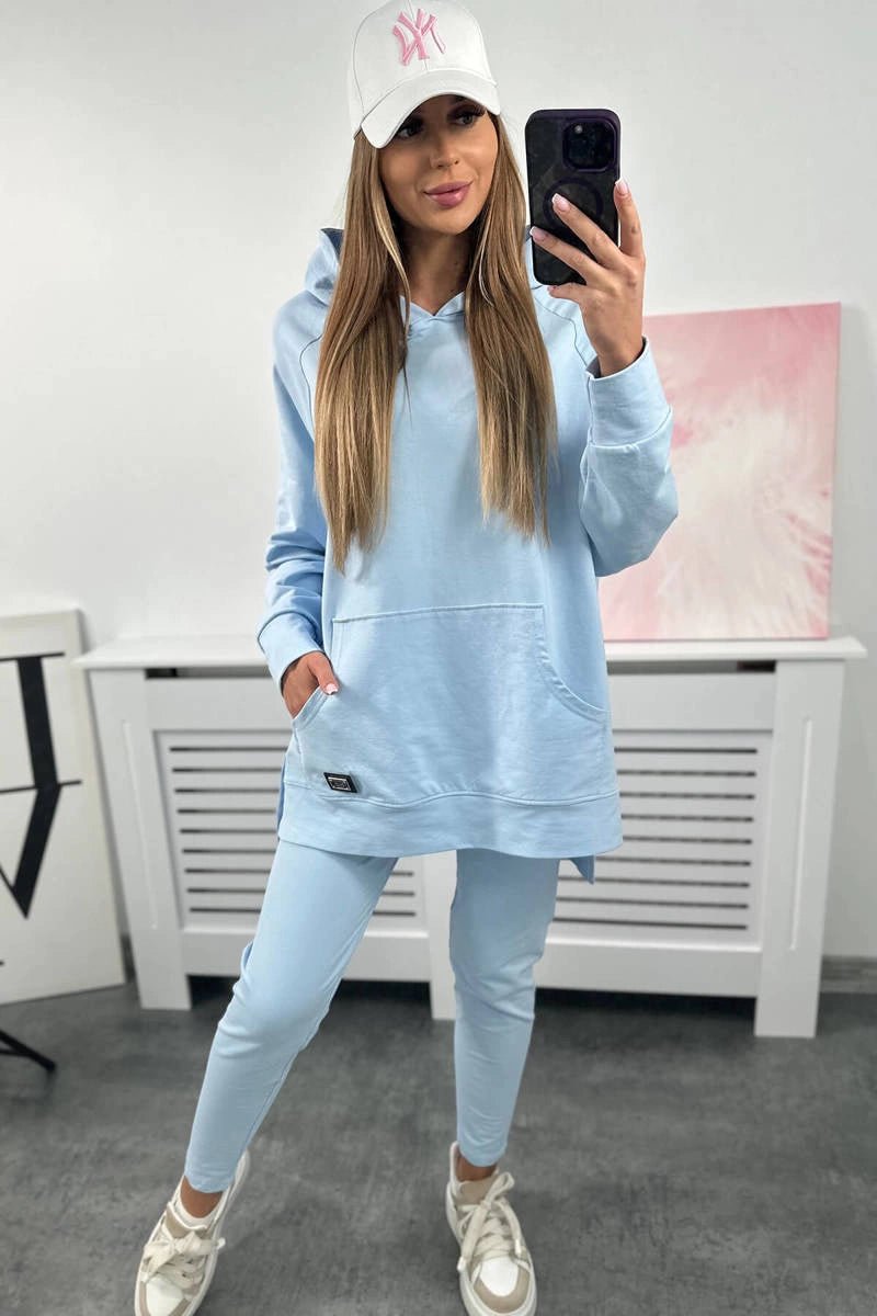 Set with a hoodie 9402 / – Blue цвет / color | Lexline Fashion