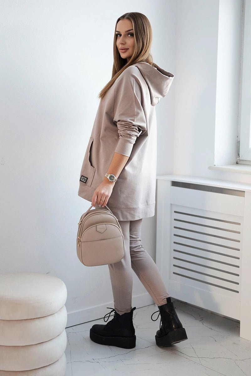 Set with a hoodie 9402 / – Dark || beige цвет / color | Lexline Fashion