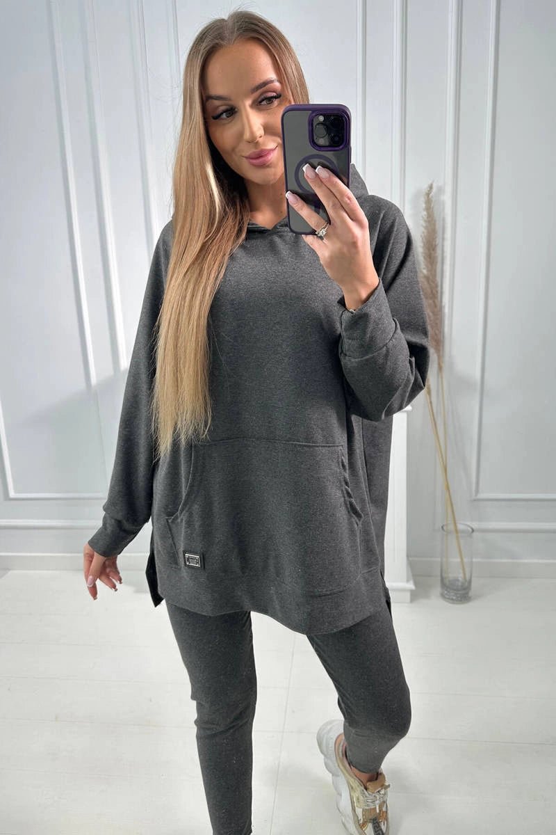 Set with a hoodie 9402 / – Graphite цвет / color | Lexline Fashion