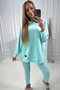 Set with a hoodie 9402 / – Mint цвет / color | Lexline Fashion