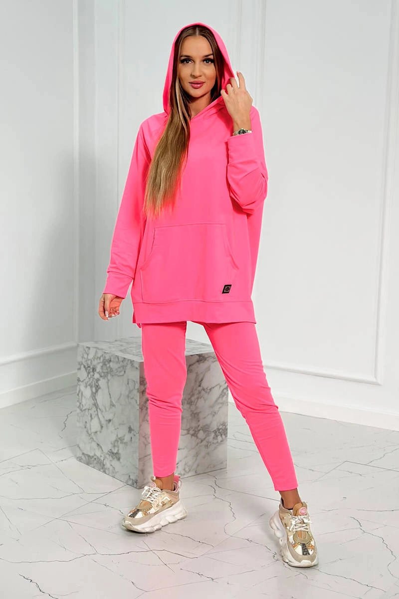 Set with a hoodie 9402 / – Neon pink цвет / color | Lexline Fashion