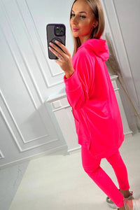 Set with a hoodie 9402 / – Neon pink цвет / color | Lexline Fashion