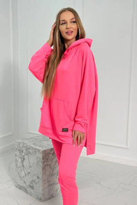 Set with a hoodie 9402 / – Neon pink цвет / color | Lexline Fashion