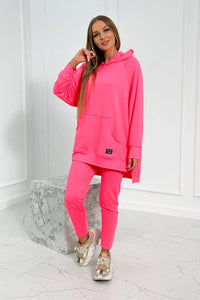 Set with a hoodie 9402 / – Neon pink цвет / color | Lexline Fashion