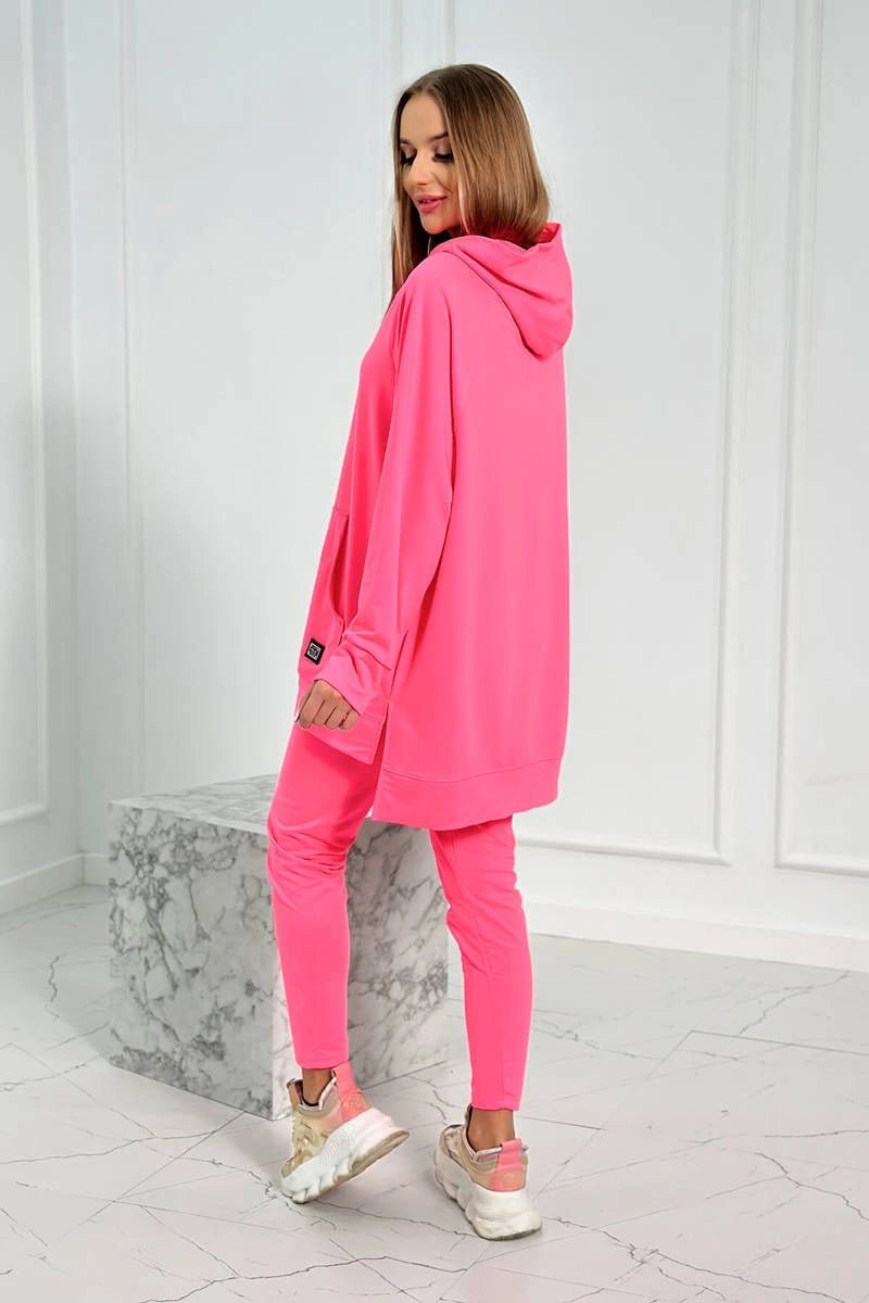 Set with a hoodie 9402 / – Neon pink цвет / color | Lexline Fashion