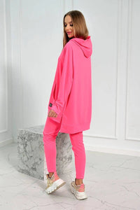 Set with a hoodie 9402 / – Neon pink цвет / color | Lexline Fashion