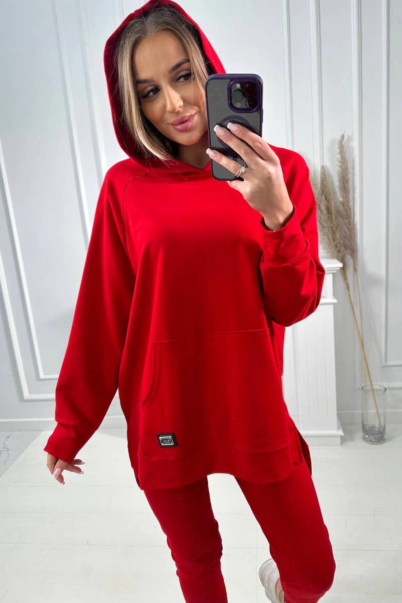 Set with a hoodie 9402 / – Red цвет / color | Lexline Fashion