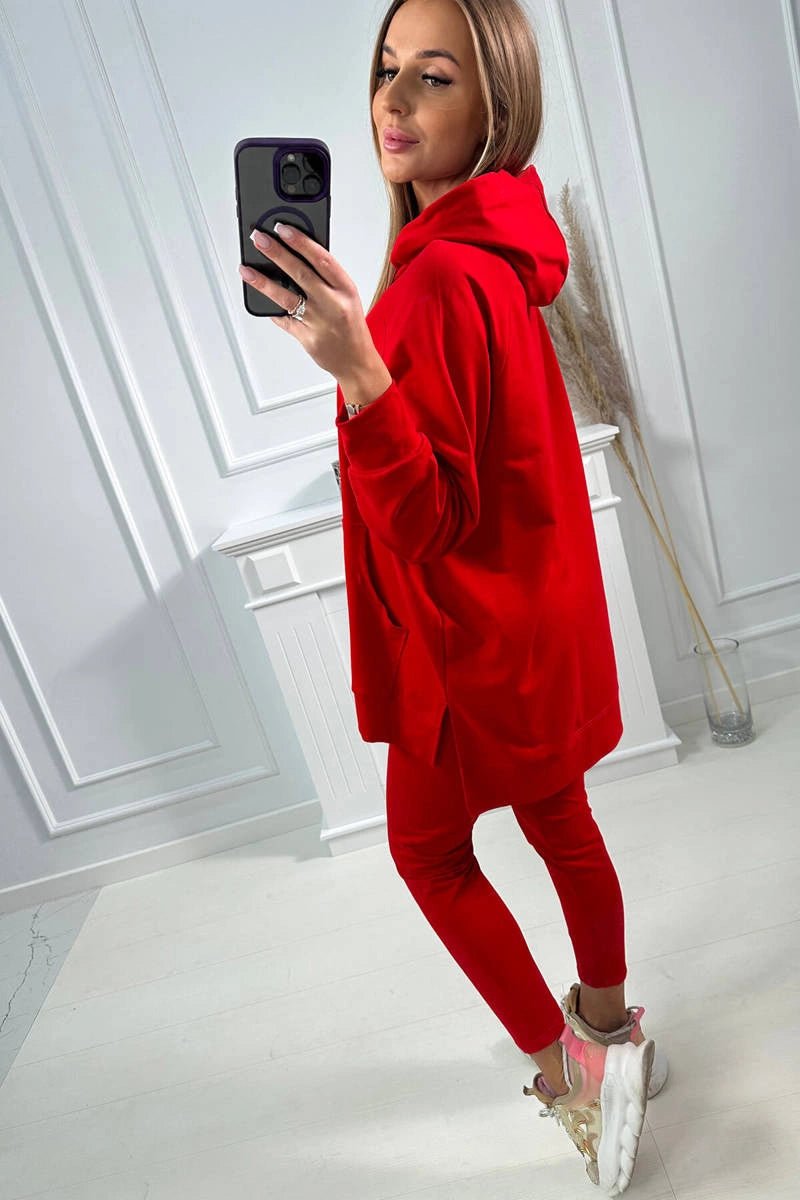 Set with a hoodie 9402 / – Red цвет / color | Lexline Fashion