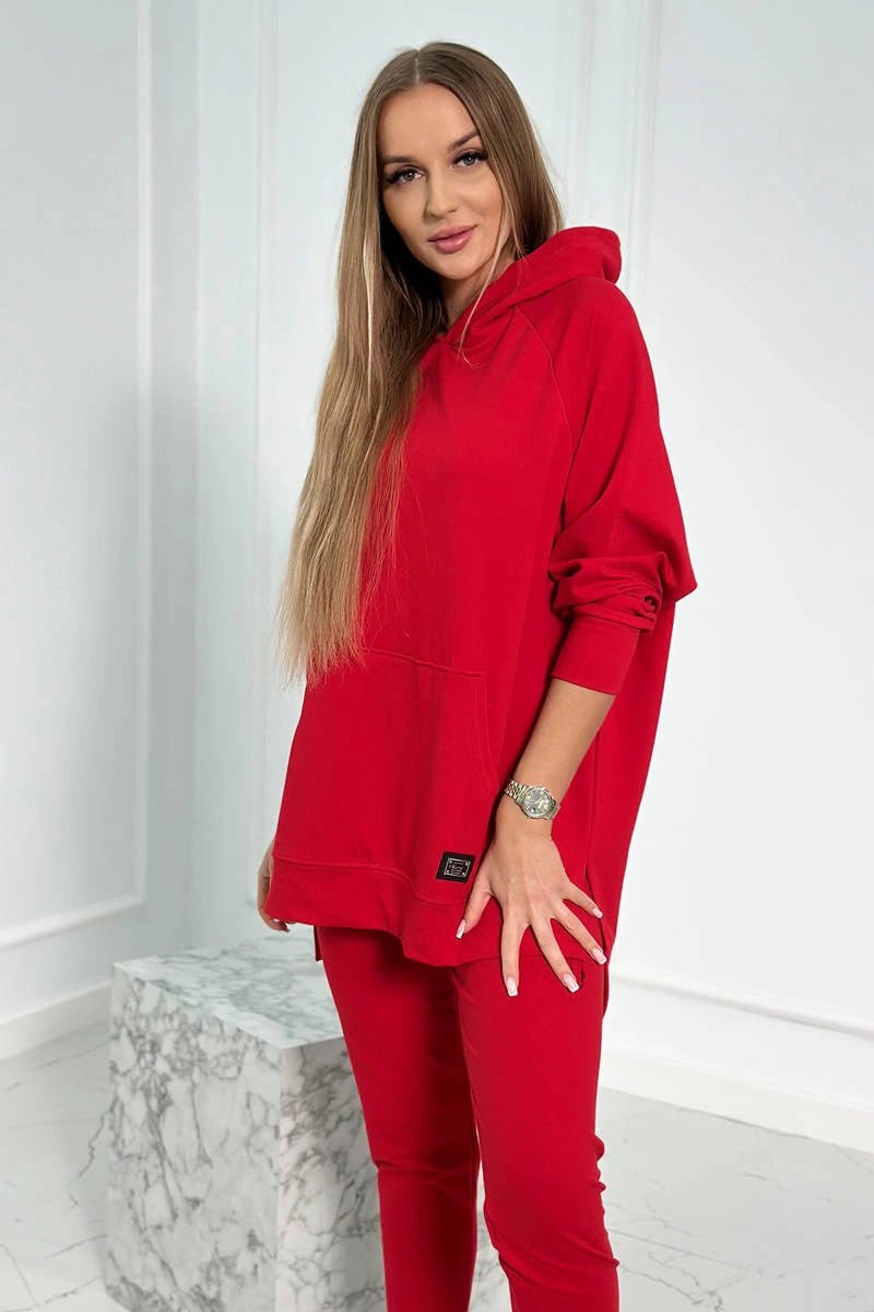 Set with a hoodie 9402 / – Red цвет / color | Lexline Fashion