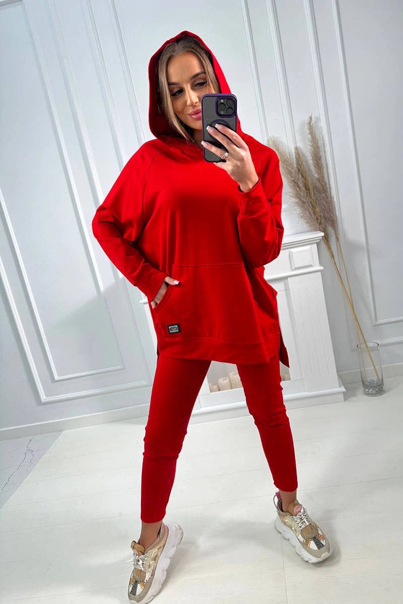 Set with a hoodie 9402 / – Red цвет / color | Lexline Fashion