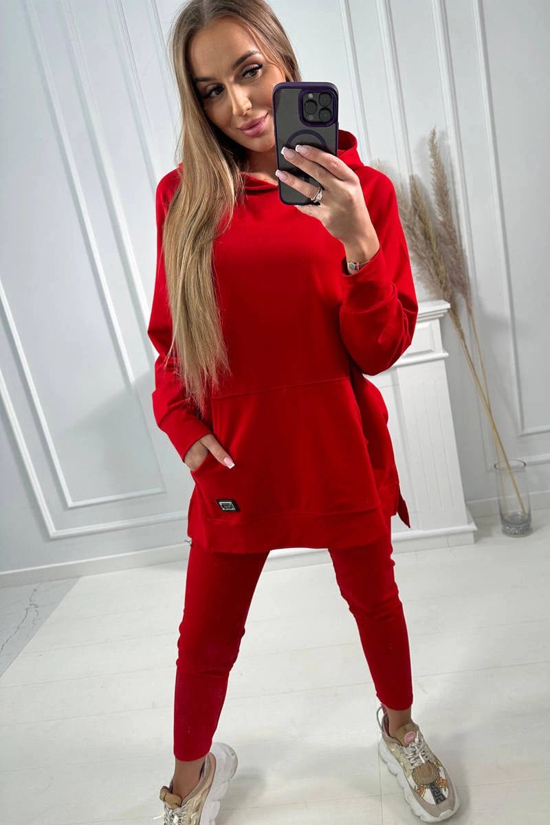 Set with a hoodie 9402 / – Red цвет / color | Lexline Fashion