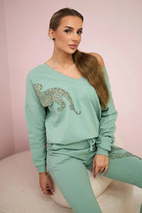 Set with a print 9131 / – Mint || Dark цвет / color | Lexline Fashion