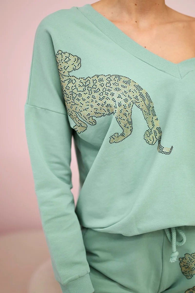 Set with a print 9131 / – Mint || Dark цвет / color | Lexline Fashion