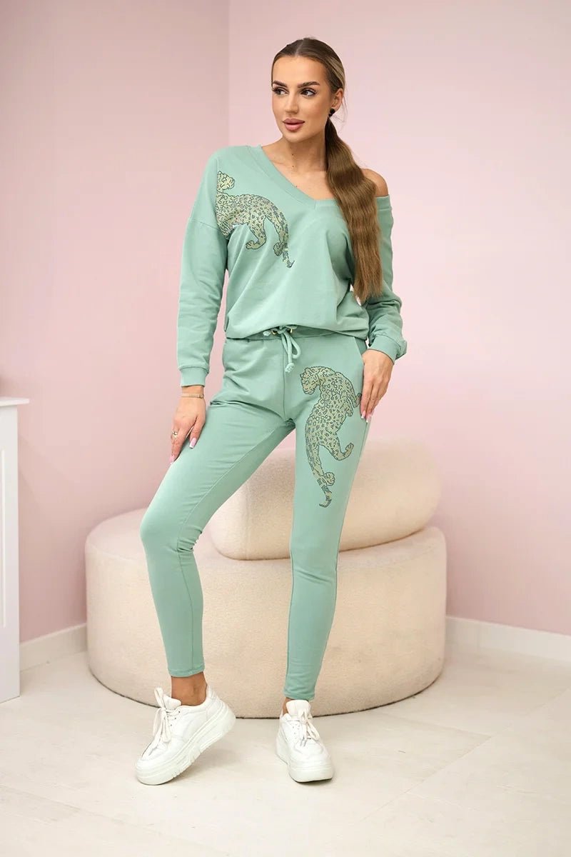 Set with a print 9131 / – Mint || Dark цвет / color | Lexline Fashion