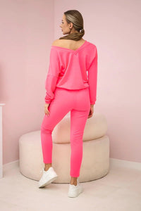 Set with a print 9131 / – Neon pink цвет / color | Lexline Fashion