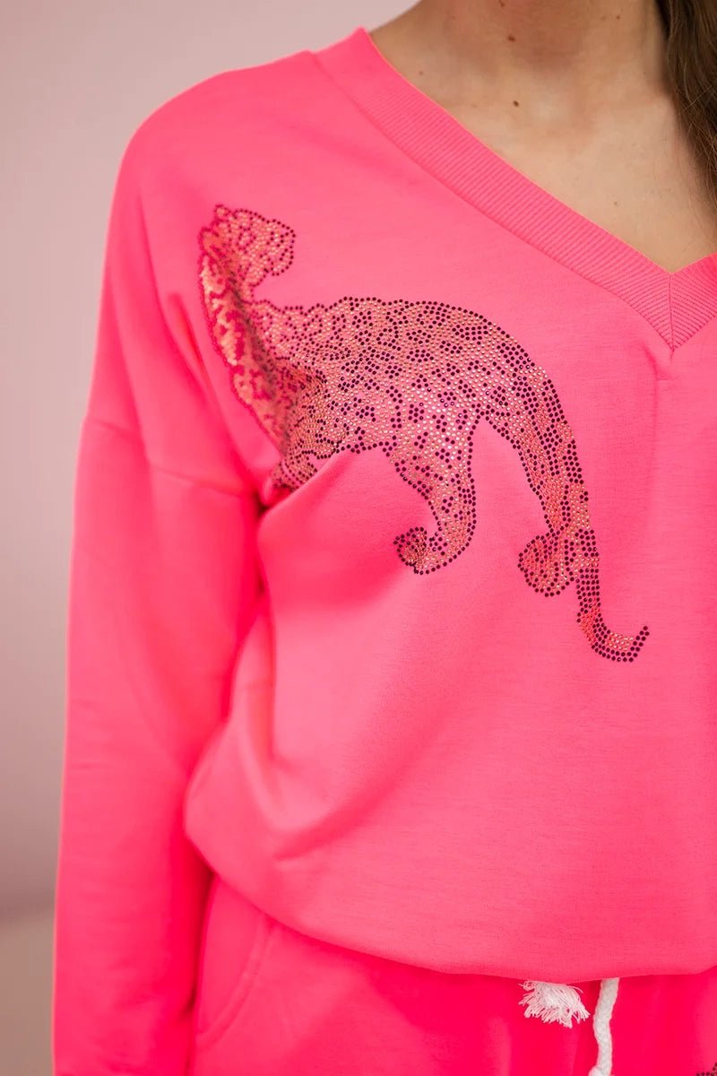 Set with a print 9131 / – Neon pink цвет / color | Lexline Fashion