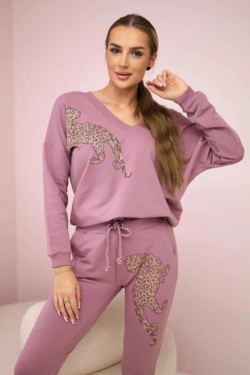 Set with a print 9131 / – Pink || Dark цвет / color | Lexline Fashion