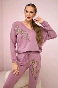 Set with a print 9131 / – Pink || Dark цвет / color | Lexline Fashion