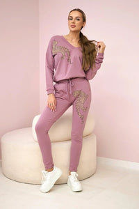 Set with a print 9131 / – Pink || Dark цвет / color | Lexline Fashion