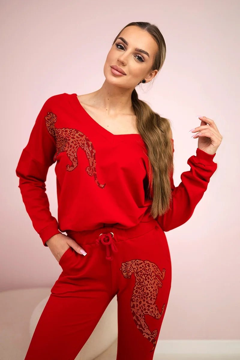 Set with a print 9131 / – Red цвет / color | Lexline Fashion