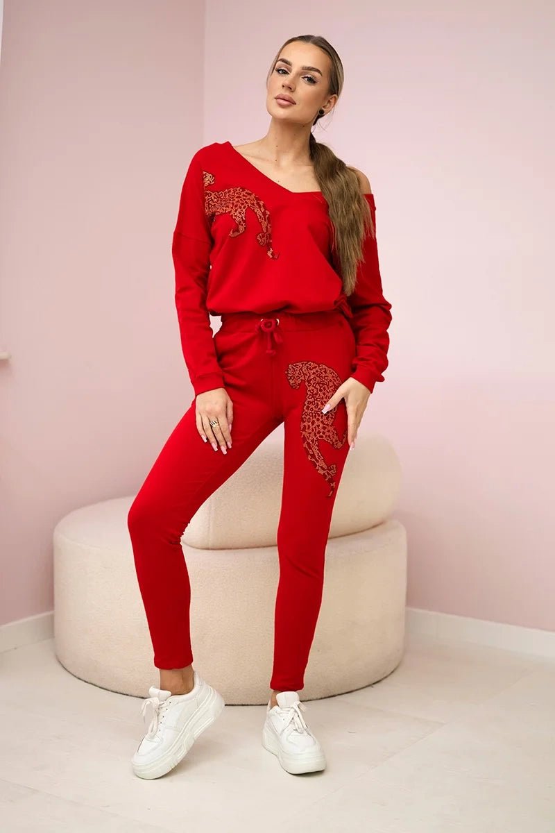 Set with a print 9131 / – Red цвет / color | Lexline Fashion