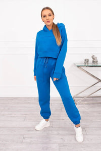 Set with a short sweatshirt 9392 / – Blue cornflower цвет / color | Lexline Fashion