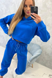 Set with a short sweatshirt 9392 / – Blue cornflower цвет / color | Lexline Fashion