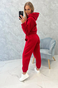 Set with a short sweatshirt 9392 / – Red цвет / color | Lexline Fashion