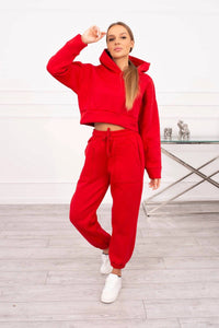 Set with a short sweatshirt 9392 / – Red цвет / color | Lexline Fashion