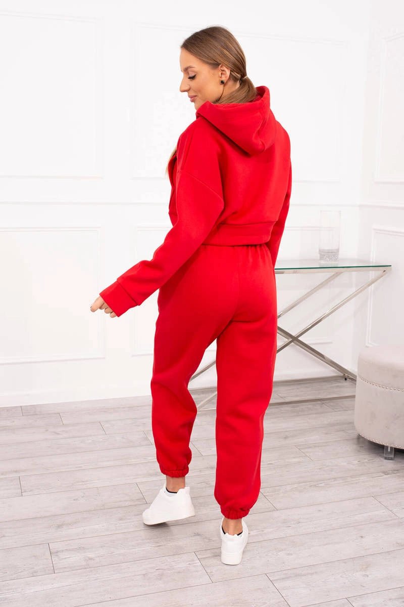 Set with a short sweatshirt 9392 / – Red цвет / color | Lexline Fashion