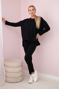 Set with an oversize blouse 9328 / – Black цвет / color | Lexline Fashion