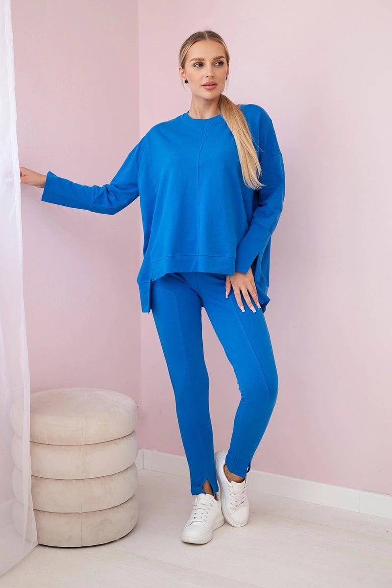 Set with an oversize blouse 9328 / – Blue cornflower цвет / color | Lexline Fashion