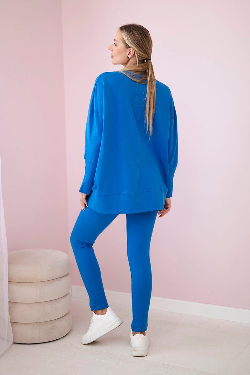 Set with an oversize blouse 9328 / – Blue cornflower цвет / color | Lexline Fashion