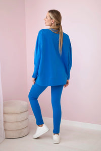 Set with an oversize blouse 9328 / – Blue cornflower цвет / color | Lexline Fashion