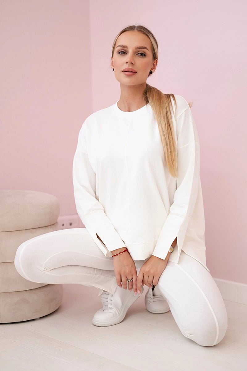 Set with an oversize blouse 9328 / – Ecru цвет / color | Lexline Fashion