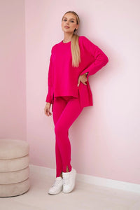 Set with an oversize blouse 9328 / – Fuchsia цвет / color | Lexline Fashion