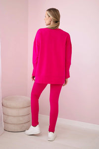 Set with an oversize blouse 9328 / – Fuchsia цвет / color | Lexline Fashion