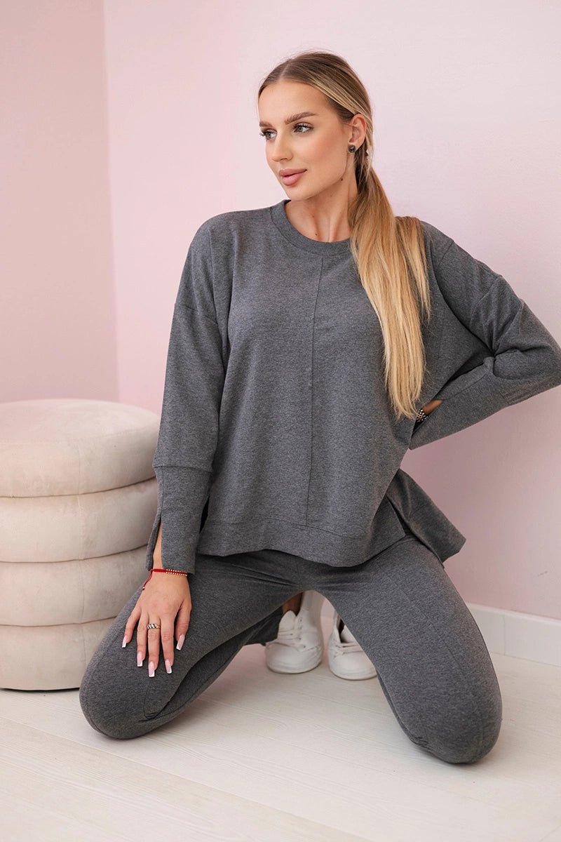 Set with an oversize blouse 9328 / – Graphite цвет / color | Lexline Fashion