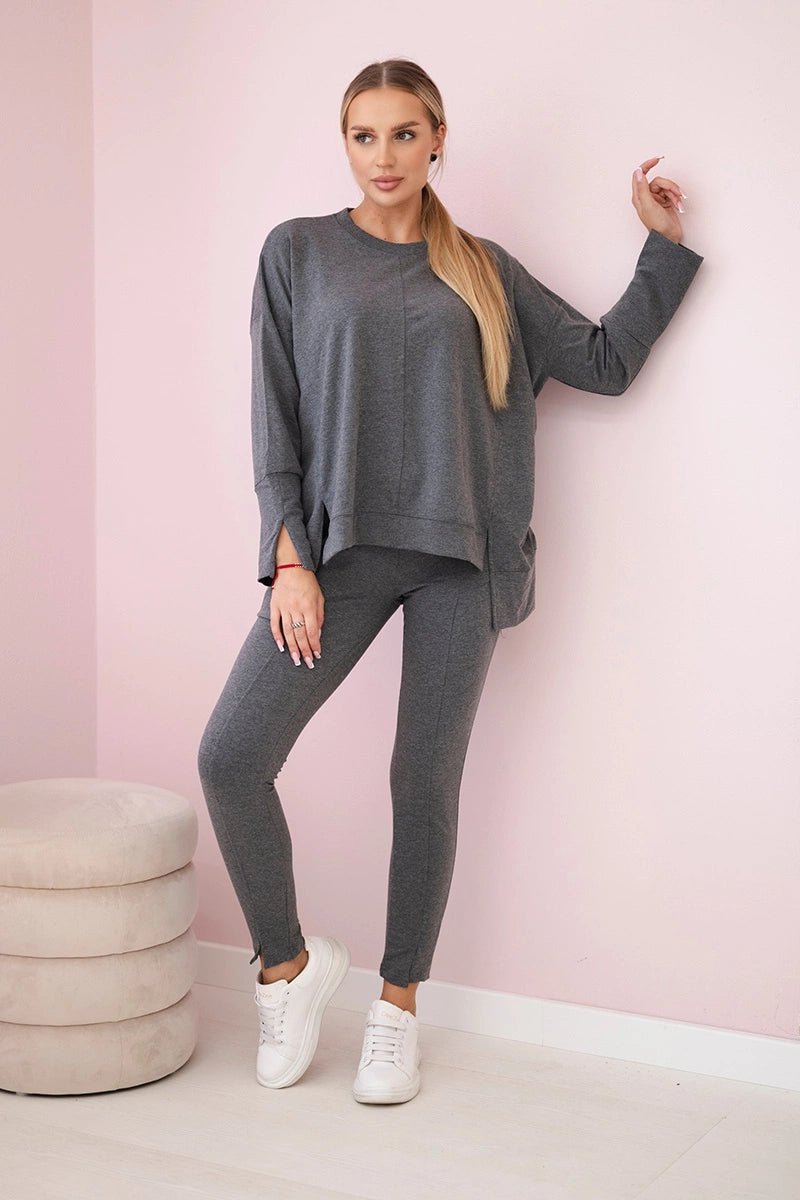 Set with an oversize blouse 9328 / – Graphite цвет / color | Lexline Fashion