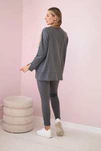 Set with an oversize blouse 9328 / – Graphite цвет / color | Lexline Fashion