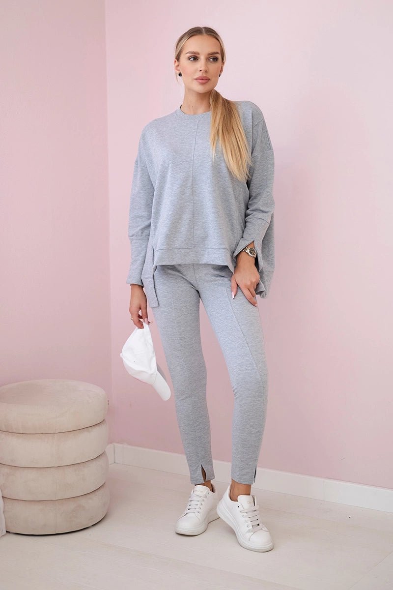 Set with an oversize blouse 9328 / – Gray цвет / color | Lexline Fashion