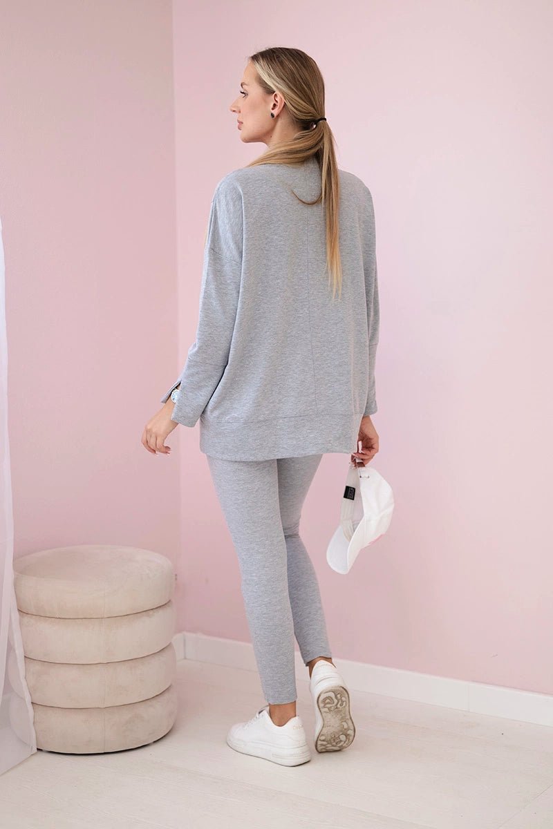 Set with an oversize blouse 9328 / – Gray цвет / color | Lexline Fashion