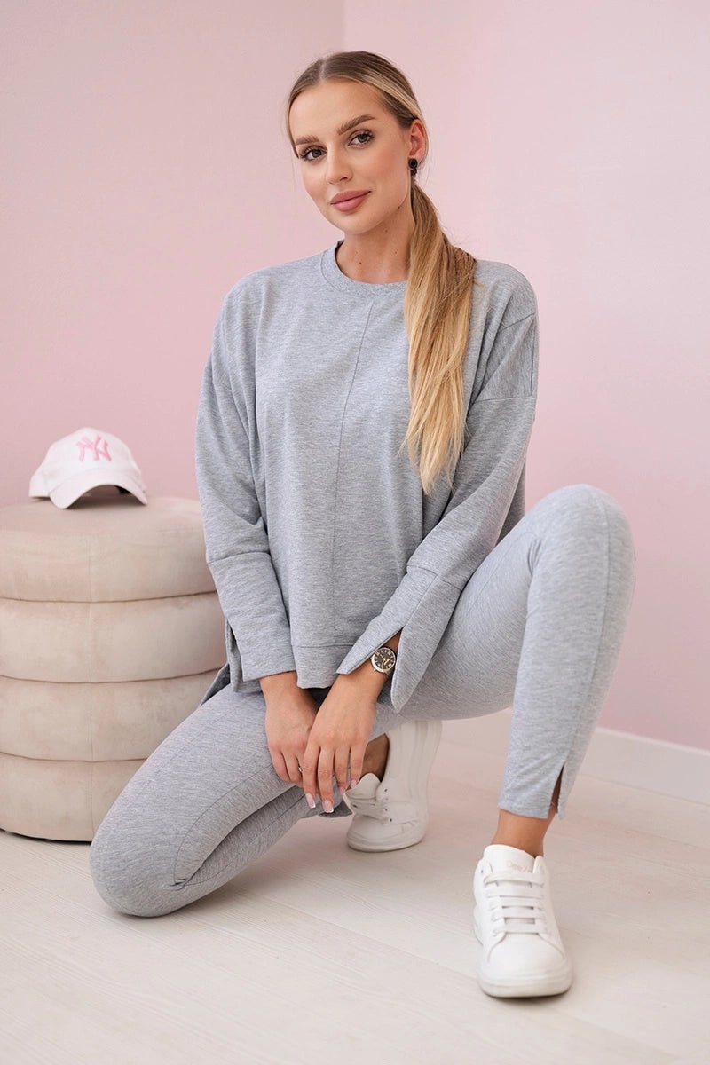 Set with an oversize blouse 9328 / – Gray цвет / color | Lexline Fashion