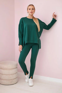 Set with an oversize blouse 9328 / – Green цвет / color | Lexline Fashion