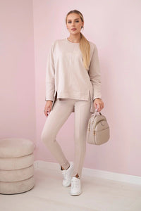 Set with an oversize blouse 9328 / – Light || Beige цвет / color | Lexline Fashion