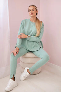 Set with an oversize blouse 9328 / – Mint || Dark цвет / color | Lexline Fashion