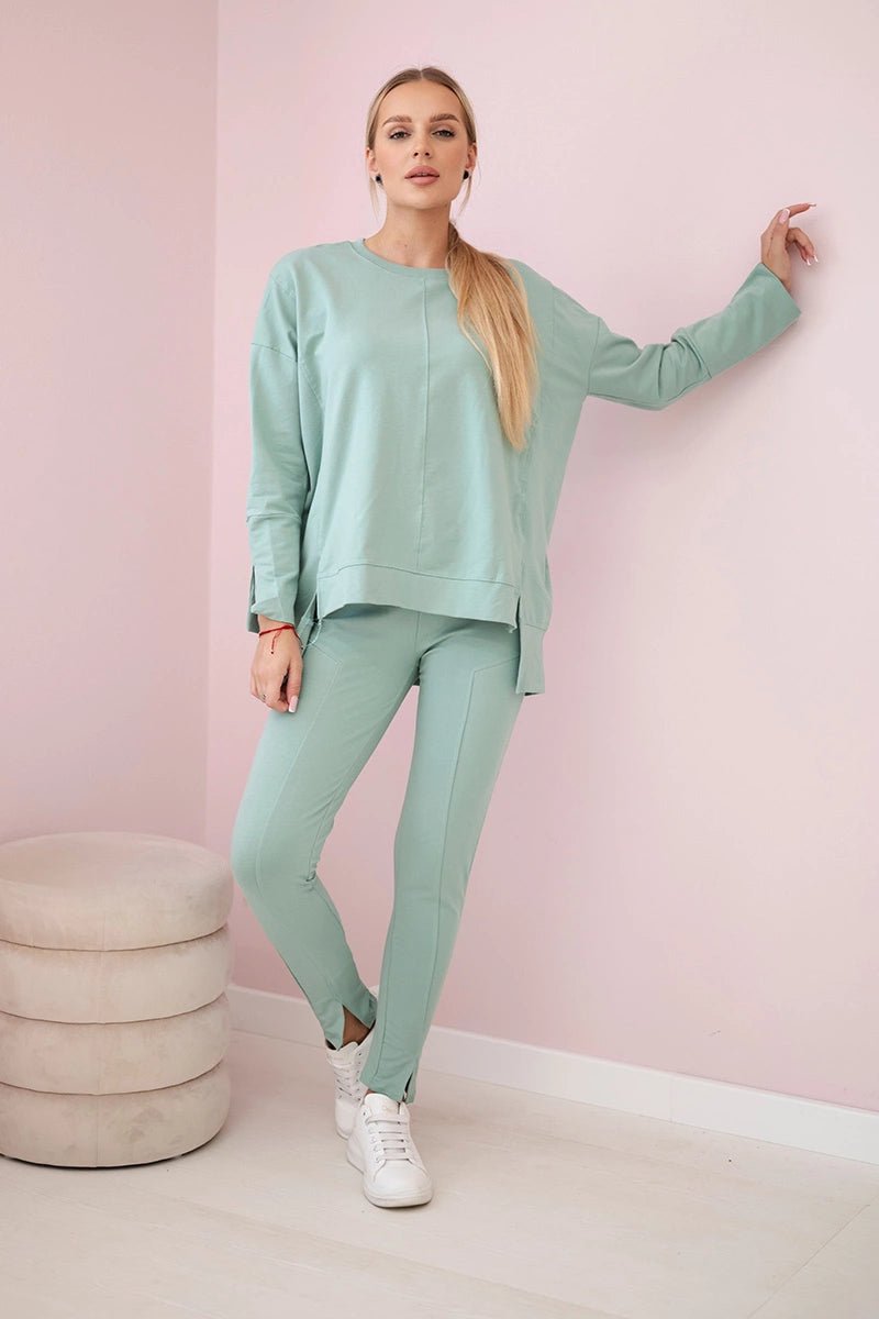 Set with an oversize blouse 9328 / – Mint || Dark цвет / color | Lexline Fashion