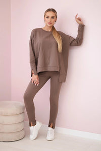 Set with an oversize blouse 9328 / – Mocca цвет / color | Lexline Fashion
