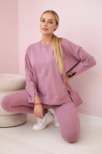 Set with an oversize blouse 9328 / – Pink || Dark цвет / color | Lexline Fashion