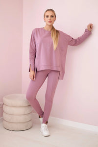 Set with an oversize blouse 9328 / – Pink || Dark цвет / color | Lexline Fashion